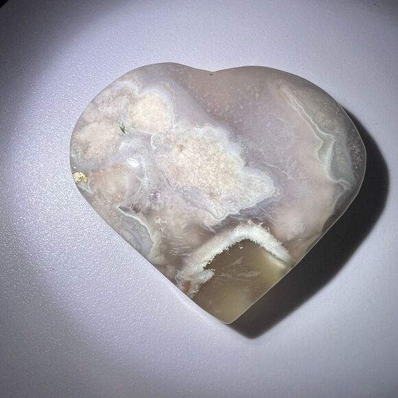 Flower Agate Heart Carving (#3)‎ - Picture 6 of 10